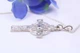 36 mm Long Celtic Cross, Made From Solid Cast Silver