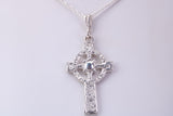 36 mm Long Celtic Cross, Made From Solid Cast Silver