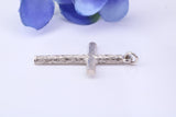 33 mm Long, Sterling Silver Large Bark effect Cross, Made From Solid Cast Silver