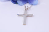 30 mm Long Plain Polished Silver Cross, Made From Solid Cast Silver