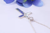 30 mm Long Plain Polished Silver Cross, Made From Solid Cast Silver