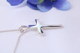 30 mm Long Plain Polished Silver Cross, Made From Solid Cast Silver