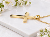 Simple Cross Necklace, Made From Solid Cast Gold, British Hallmarked