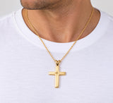 Simple Cross Necklace, Made From Solid Cast Gold, British Hallmarked