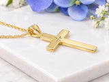 Simple Cross Necklace, Made From Solid Cast Gold, British Hallmarked