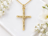 Simple Crucifix Necklace, Made From Solid Cast Gold, British Hallmarked