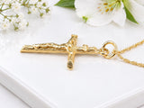 Simple Crucifix Necklace, Made From Solid Cast Gold, British Hallmarked
