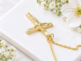 Simple Crucifix Necklace, Made From Solid Cast Gold, British Hallmarked