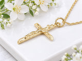 Simple Crucifix Necklace, Made From Solid Cast Gold, British Hallmarked