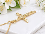 Simple Crucifix Necklace, Made From Solid Cast Gold, British Hallmarked