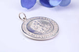 29 mm Round St Christopher, Large Chunky and Made From Solid Cast Silver, British Hallmarked