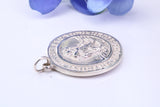 29 mm Round St Christopher, Large Chunky and Made From Solid Cast Silver, British Hallmarked