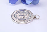 29 mm Round St Christopher, Large Chunky and Made From Solid Cast Silver, British Hallmarked