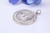 29 mm Round St Christopher, Large Chunky and Made From Solid Cast Silver, British Hallmarked