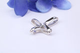 25 mm Long Plain Polished Silver Cross, Made From Solid Cast Silver