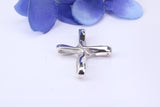 25 mm Long Plain Polished Silver Cross, Made From Solid Cast Silver