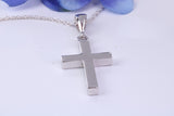 Sterling Silver Solid Chunky Cross Necklace, Made From Solid Cast Silver, Complete With Chain