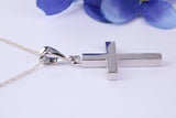 Sterling Silver Solid Chunky Cross Necklace, Made From Solid Cast Silver, Complete With Chain