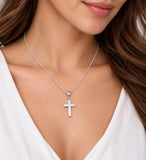 Sterling Silver Solid Chunky Cross Necklace, Made From Solid Cast Silver, Complete With Chain