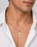 Sterling Silver Solid Chunky Cross Necklace, Made From Solid Cast Silver, Complete With Chain