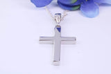 35 mm Long Chunky Cross, High Polished Finish, Made From Solid Cast Silver