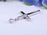 33 mm Long Chunky Diamond set Cross Necklace, Made From Solid Cast Silver, Complete With Chain