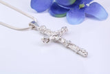 47 mm Long, Solid and Chunky Ornate Cross, Made From Solid Cast Silver, British Hallmarked