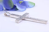 45 mm Long, Large Solid and Chunky Sterling Silver Cross, Made From Solid Cast Silver, British Hallmarked