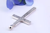 45 mm Long, Large Solid and Chunky Sterling Silver Cross, Made From Solid Cast Silver, British Hallmarked