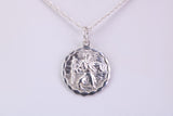 17 mm Round St Christopher, Made From Solid Cast Silver