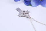 Small 25 mm Long Celtic Cross, Made From Solid Cast Silver, Complete With Silver Chain