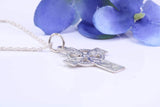 Small 25 mm Long Celtic Cross, Made From Solid Cast Silver, Complete With Silver Chain