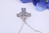 Small 25 mm Long Celtic Cross, Made From Solid Cast Silver, Complete With Silver Chain