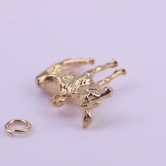 Farm Mule Charm, Traditional Charm, Made from Solid 9ct Yellow Gold, British Hallmarked, Complete with Attachment Link