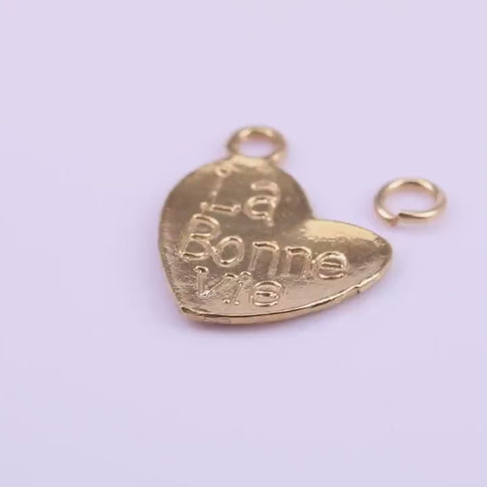 La Bonne Vie Charm, Traditional Charm, Made from Solid 9ct Yellow Gold, British Hallmarked, Complete with Attachment Link