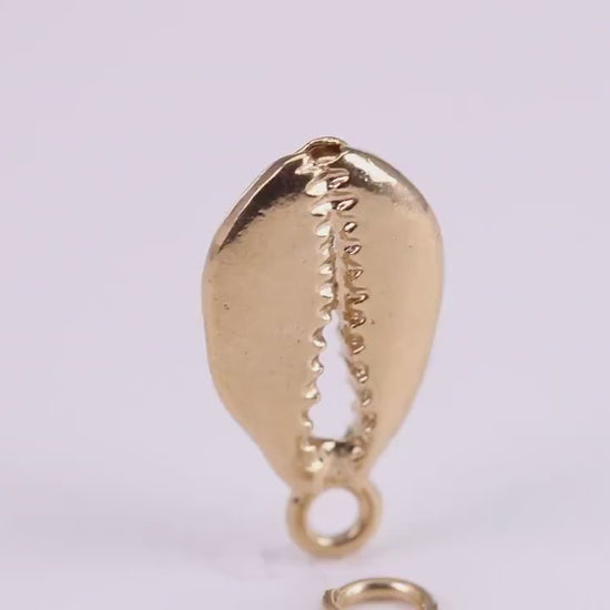 Shark Jaw Charm, Traditional Charm, Made from Solid Yellow Gold, British Hallmarked, Complete with Attachment Link