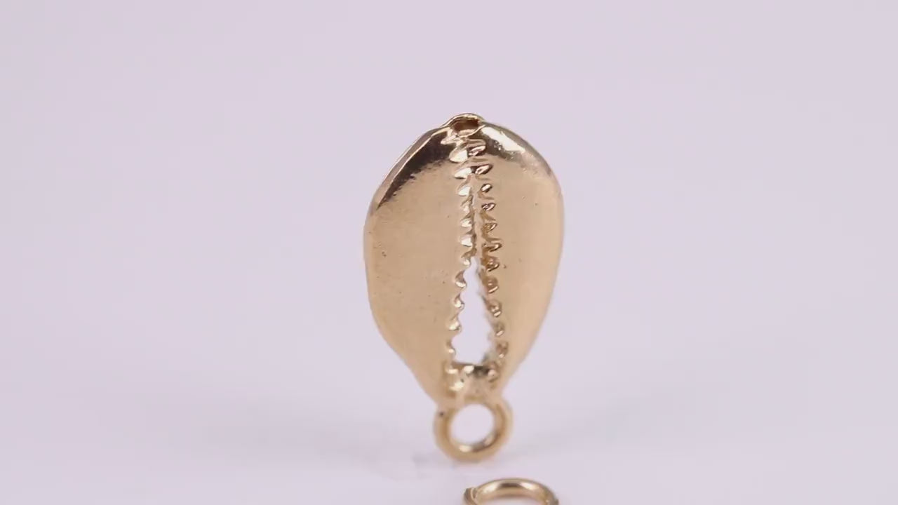 Shark Jaw Charm, Traditional Charm, Made from Solid Yellow Gold, British Hallmarked, Complete with Attachment Link