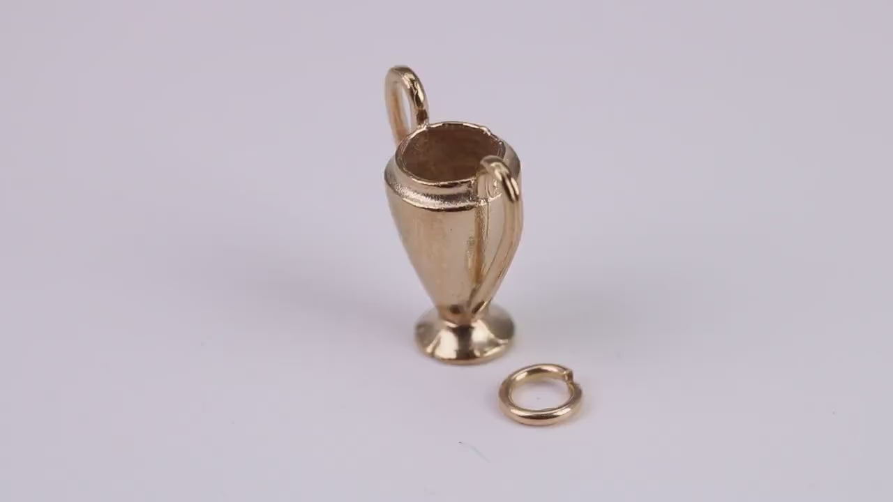 Sports Trophy Charm, Traditional Charm, Made From Solid Cast Yellow Gold with British Hallmark