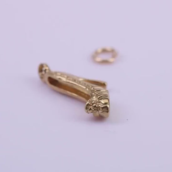 Stiletto Charm, Traditional Charm, Made from Solid 9ct Yellow Gold, British Hallmarked, Complete with Attachment Link