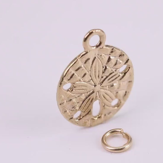 Flower Fossil Charm, Traditional Charm, Made from Solid Yellow Gold, British Hallmarked, Complete with Attachment Link