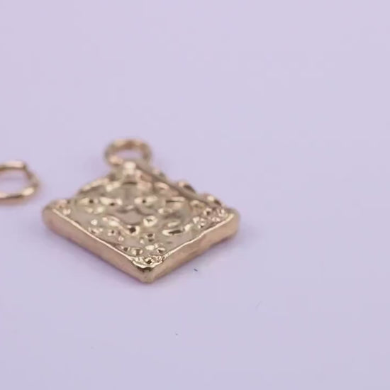 Book of Spells Charm, Traditional Charm, Made from Solid 9ct Yellow Gold, British Hallmarked, Complete with Attachment Link