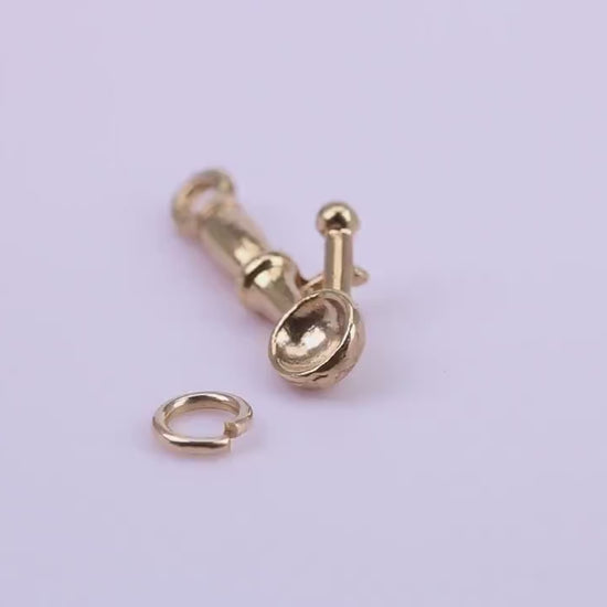 Ice Cream Scooper Charm, Traditional Charm, Made from Solid 9ct Yellow Gold, British Hallmarked, Complete with Attachment Link