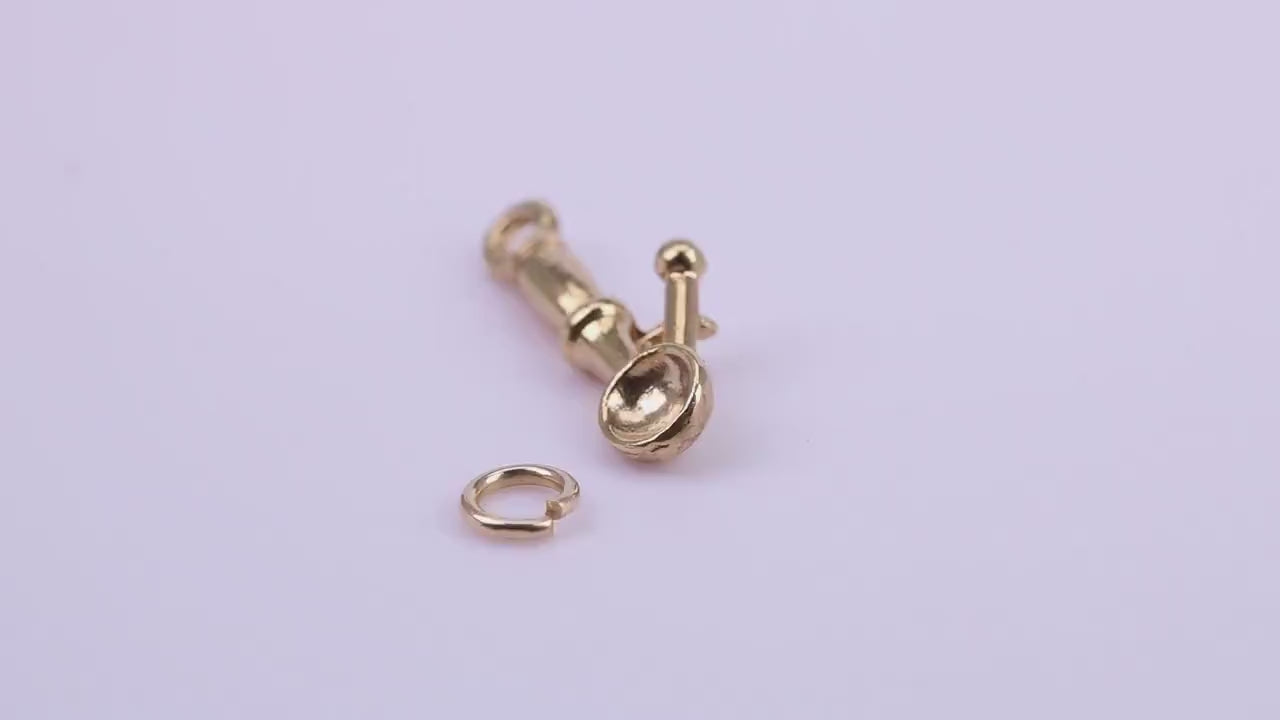 Ice Cream Scooper Charm, Traditional Charm, Made from Solid 9ct Yellow Gold, British Hallmarked, Complete with Attachment Link