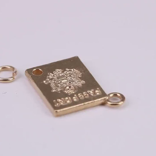 Passport Charm, Traditional Charm, Made From Solid Yellow Gold with British Hallmark, Complete with Attachment Link