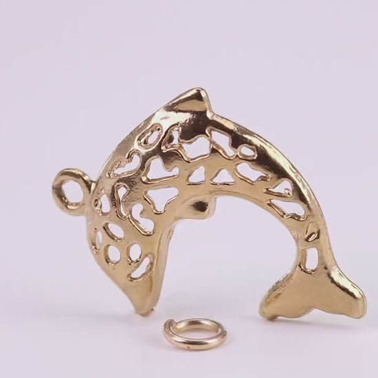 Fish Charm, Traditional Charm, Made from Solid Yellow Gold, British Hallmarked, Complete with Attachment Link
