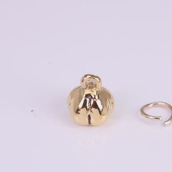 Pumpkin Charm, Traditional Charm, Made from Solid Cast Yellow Gold, British Hallmarked