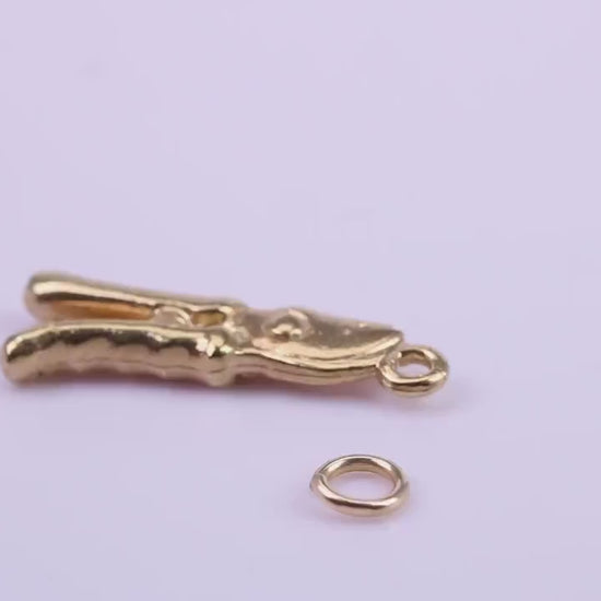 Garden Secateurs Charm, Traditional Charm, Made from Solid 9ct Yellow Gold, British Hallmarked, Complete with Attachment Link