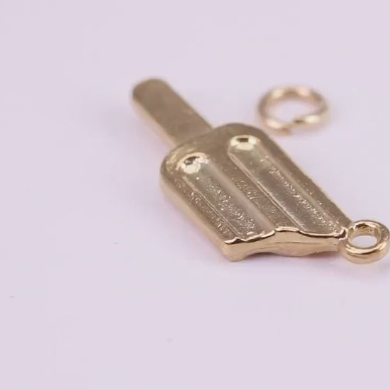 Ice Lolly Charm, Traditional Charm, Made from Solid Yellow Gold, British Hallmarked, Complete with Attachment Link