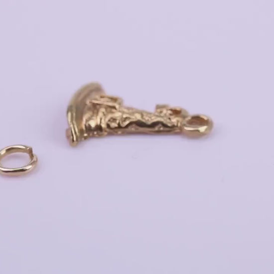 Wizards Hat Charm, Traditional Charm, Made from Solid 9ct Yellow Gold, British Hallmarked, Complete with Attachment Link