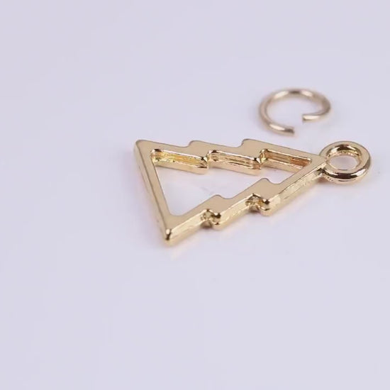 Christmas Tree Charm, Traditional Charm, Made from Solid Cast Yellow Gold, British Hallmarked